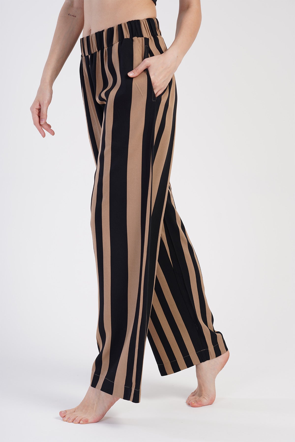 KADIN BELMANDO CEPLI TEK ALT PIJAMA - SIYAH