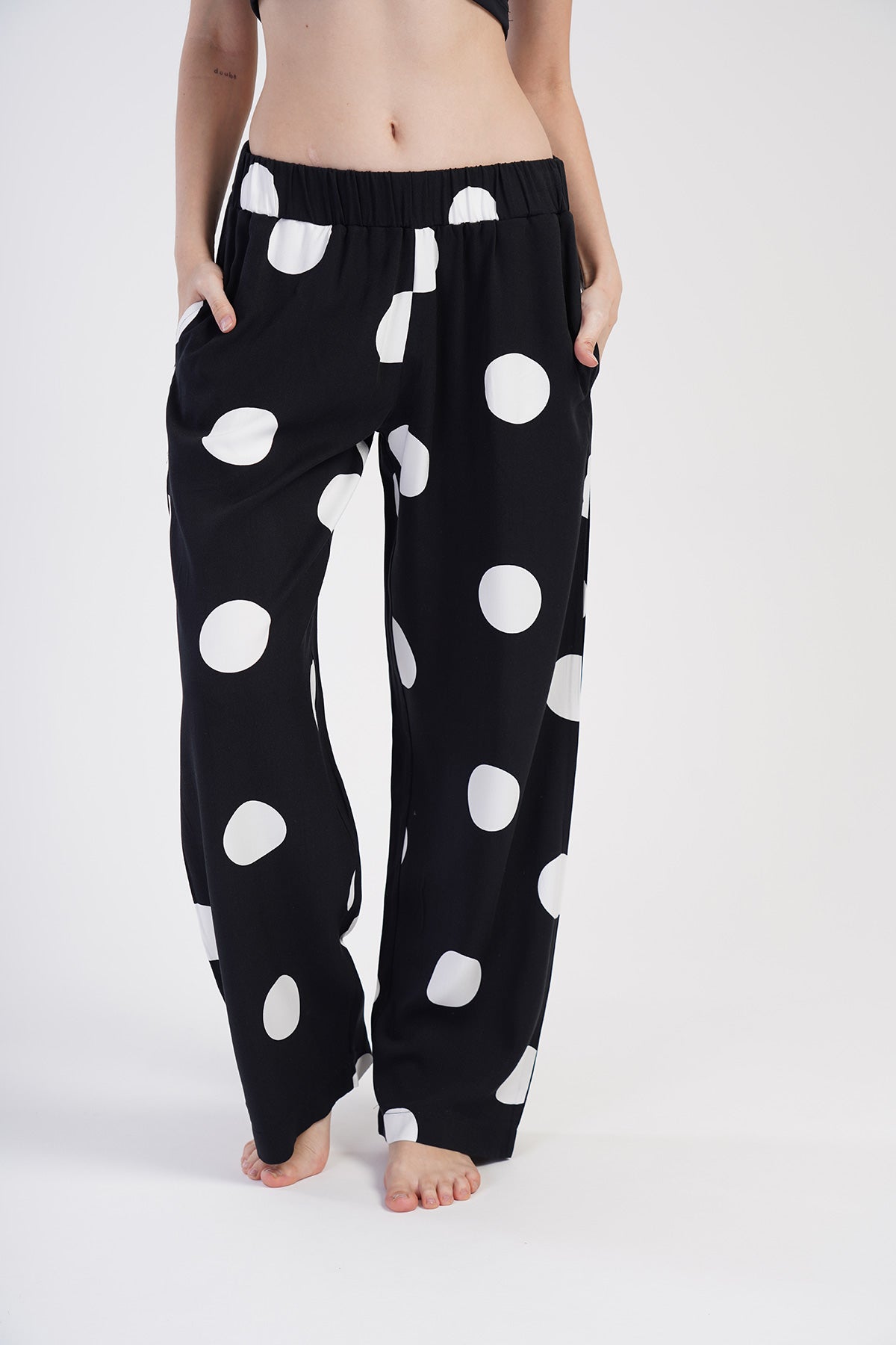KADIN BELMANDO CEPLI TEK ALT PIJAMA - SIYAH
