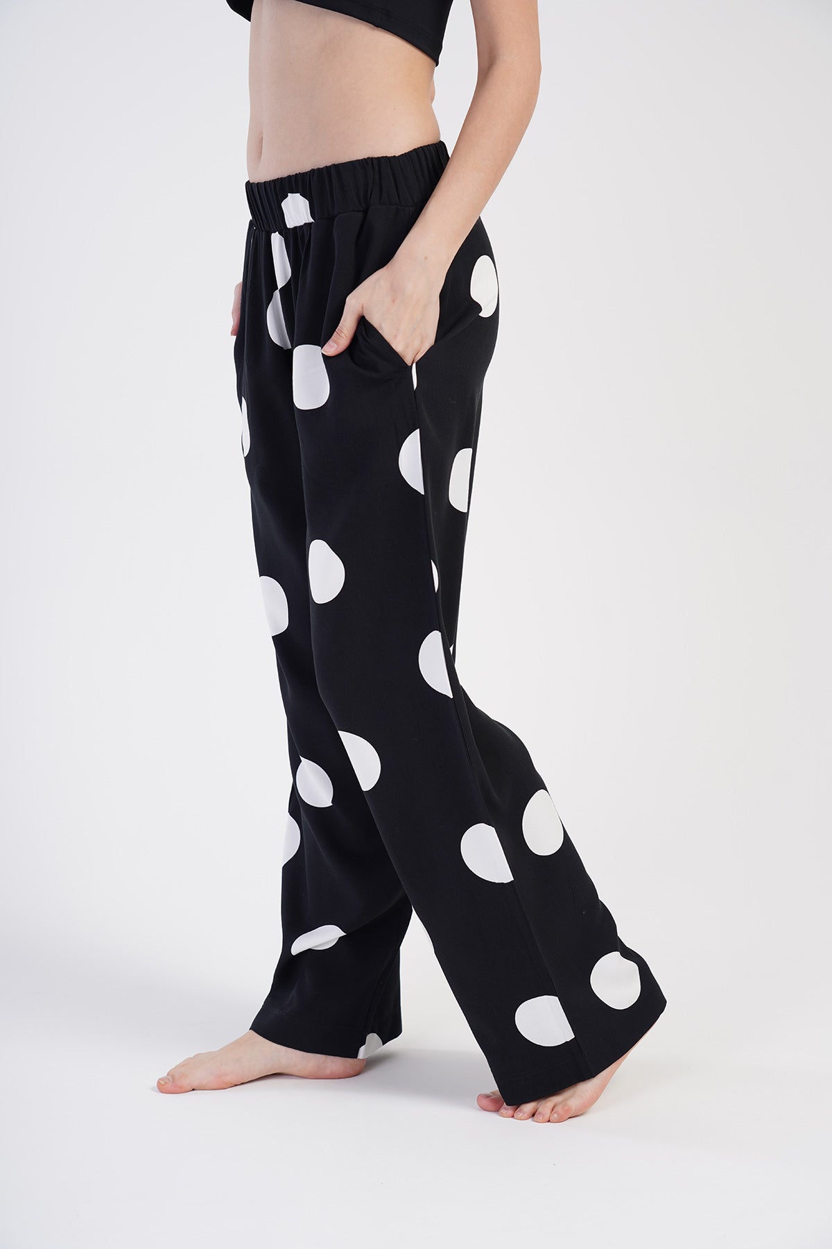 KADIN BELMANDO CEPLI TEK ALT PIJAMA - SIYAH