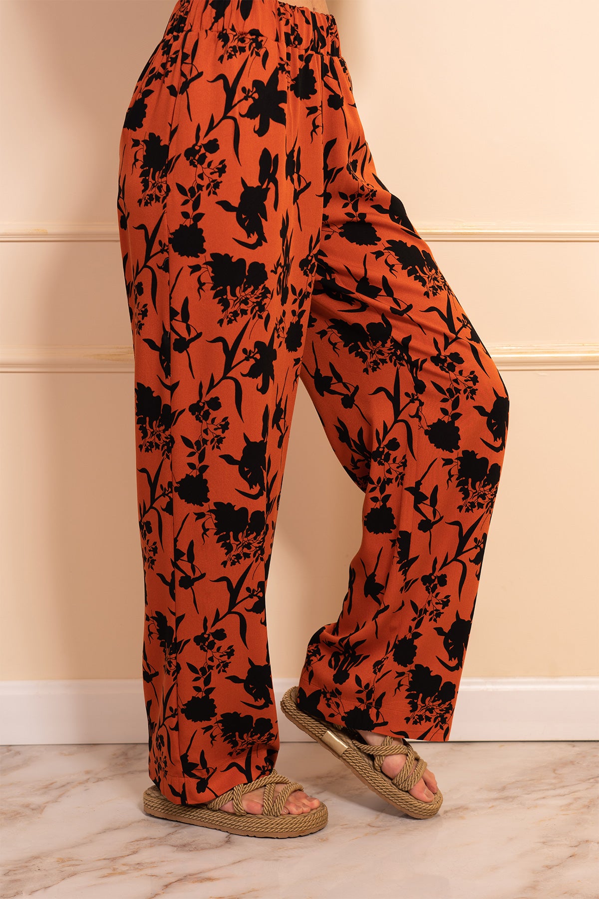 KADIN BELMANDO XXL CEPLI TEK ALT PIJAMA - TURUNCU