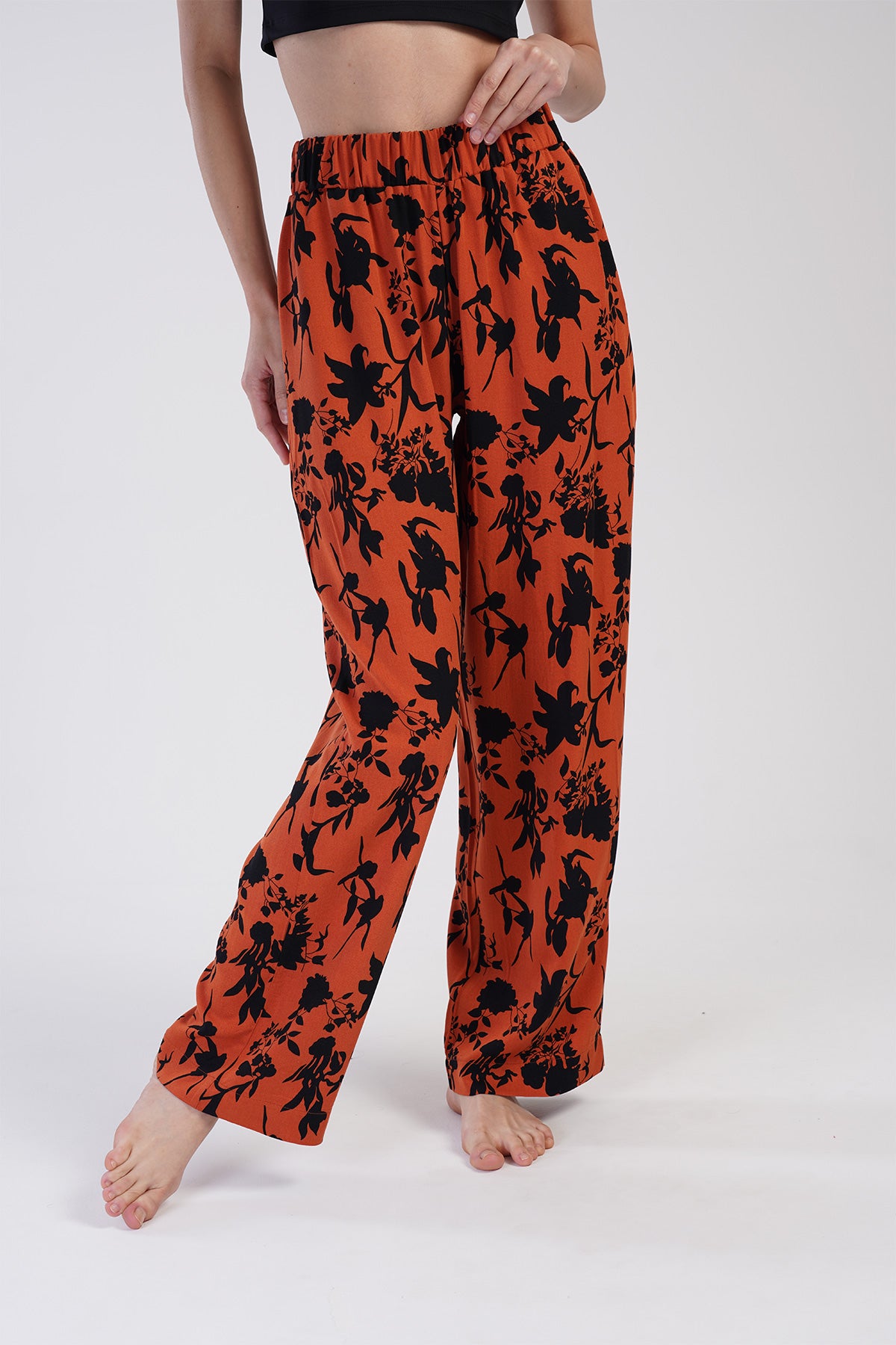 KADIN BELMANDO XXL CEPLI TEK ALT PIJAMA - TURUNCU