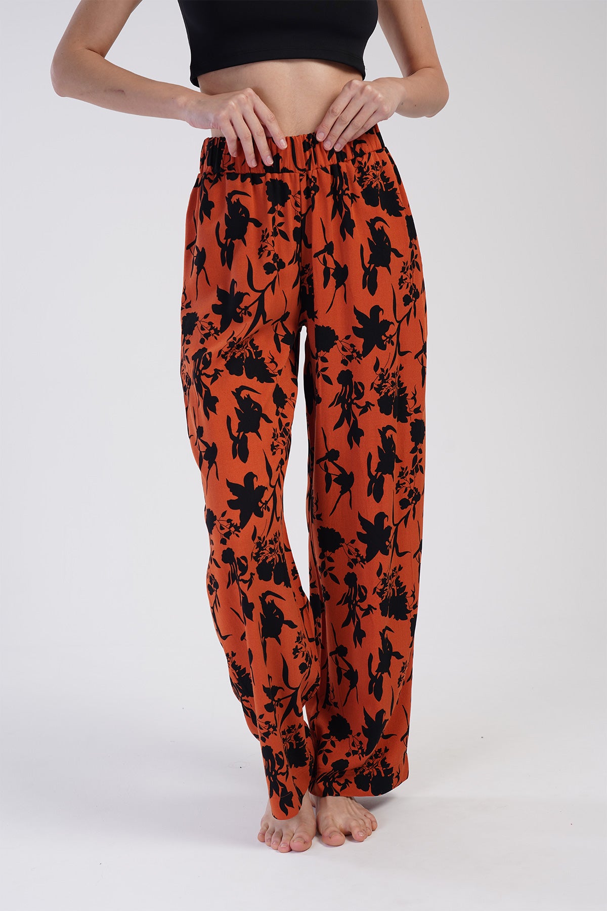 KADIN BELMANDO XXL CEPLI TEK ALT PIJAMA - TURUNCU