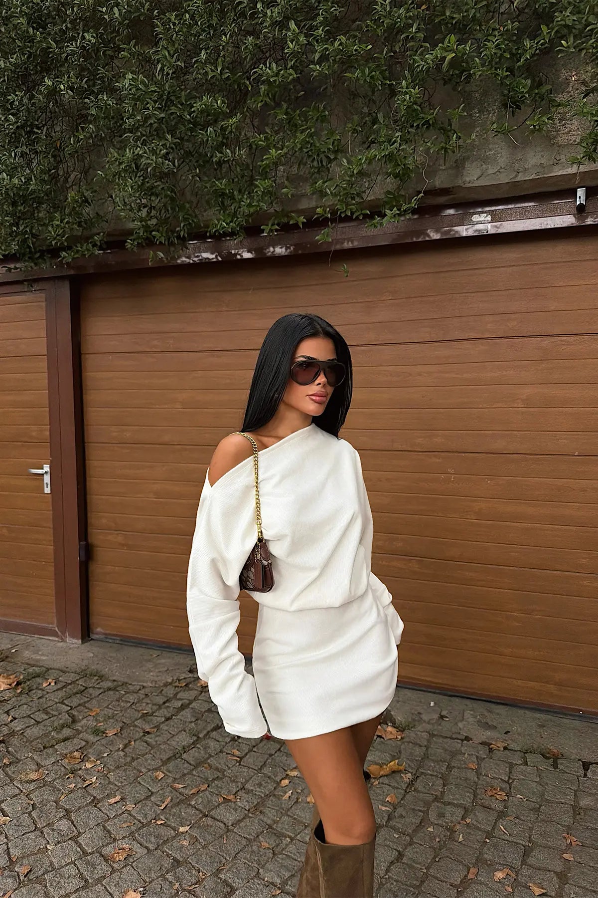 Beyaz Basic Mini Elbise