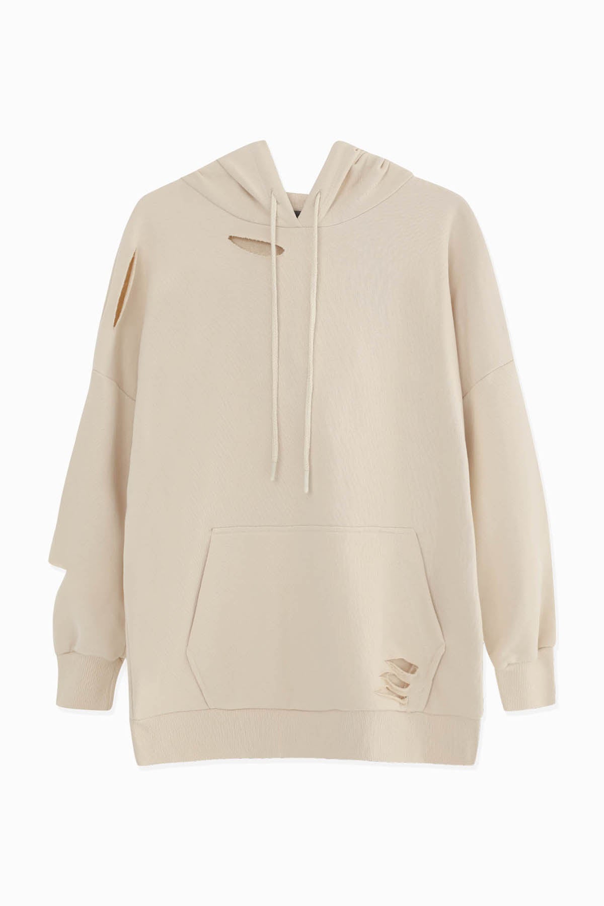 Kadın Kapüşonlu Sweatshirt - 31467SWT - BEIGE