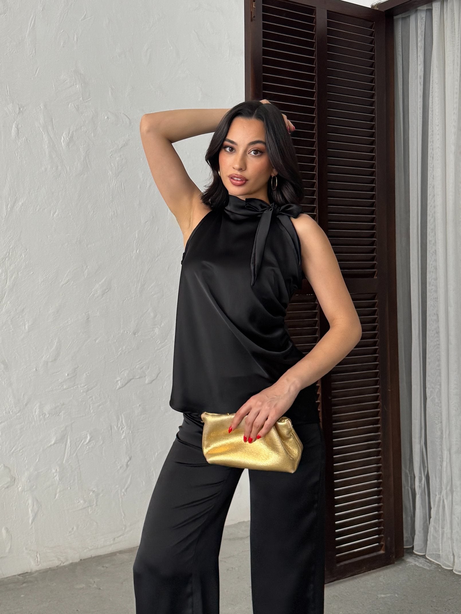 3149 PUNATİYELİ BLUZ SATEN