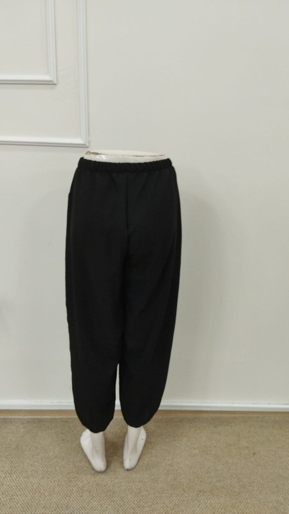 Kadın Beli Lastikli Bağcıklı Düğme Detaylı Pantolon , 36566
