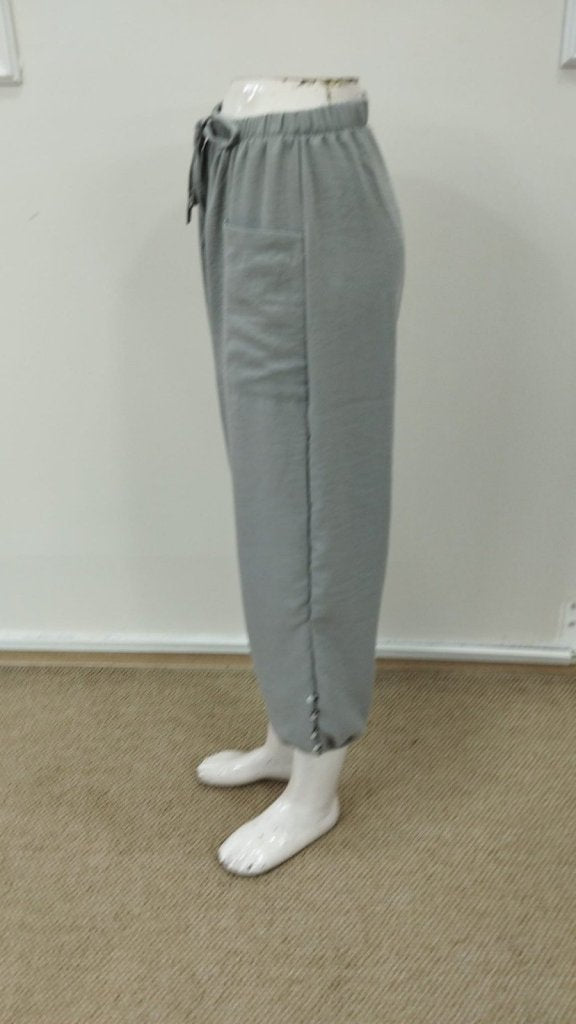 Kadın Beli Lastikli Bağcıklı Düğme Detaylı Pantolon , 34633