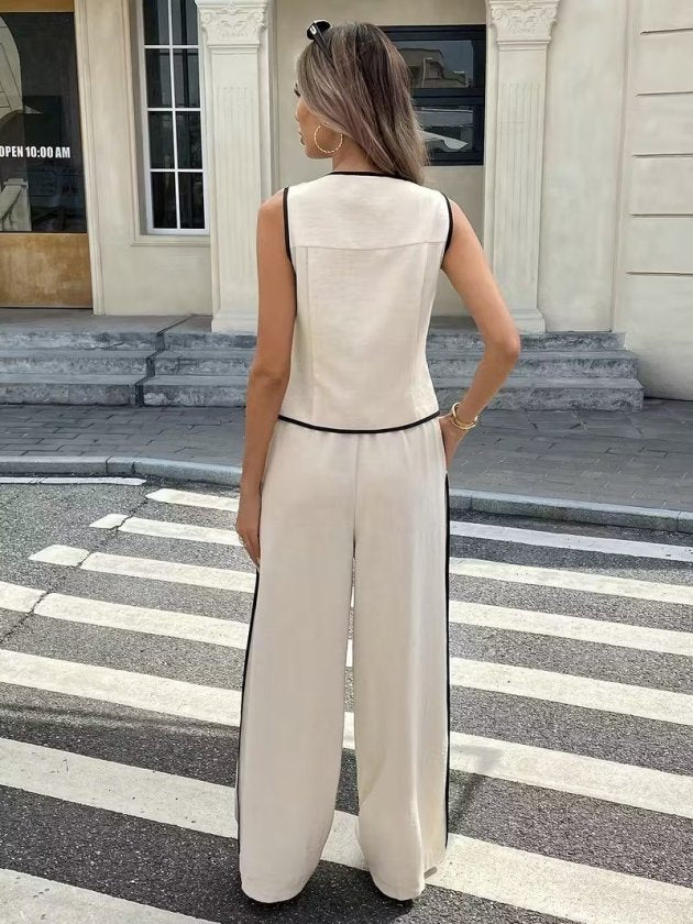 Kadın Kolsuz önü Düğmeli Yelek Ve Pantolon Ikili Takım, 36305