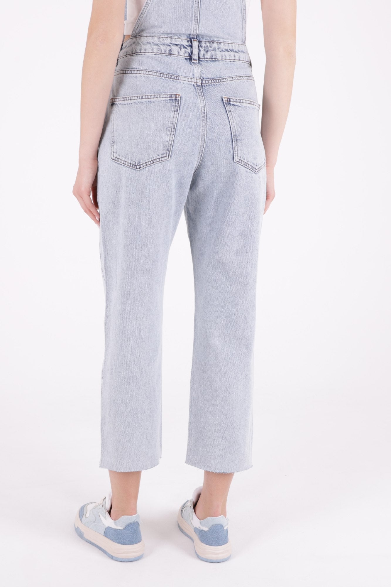 Mom Kalıp Kot Salopet - Kar Yıkama Açık Mavi - (S-XL-6) - 5