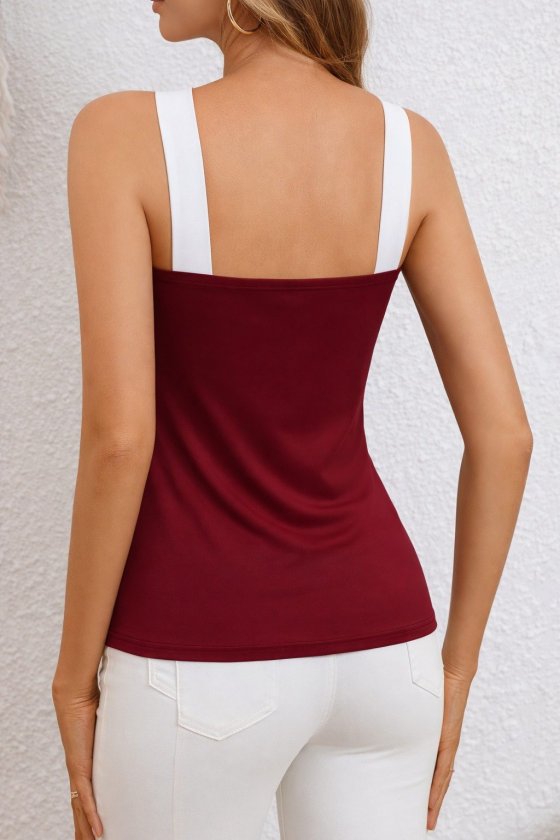 Women's Off-the-Shoulder Scuba Blouse with Crisscross Strap Detail on Front, 32695