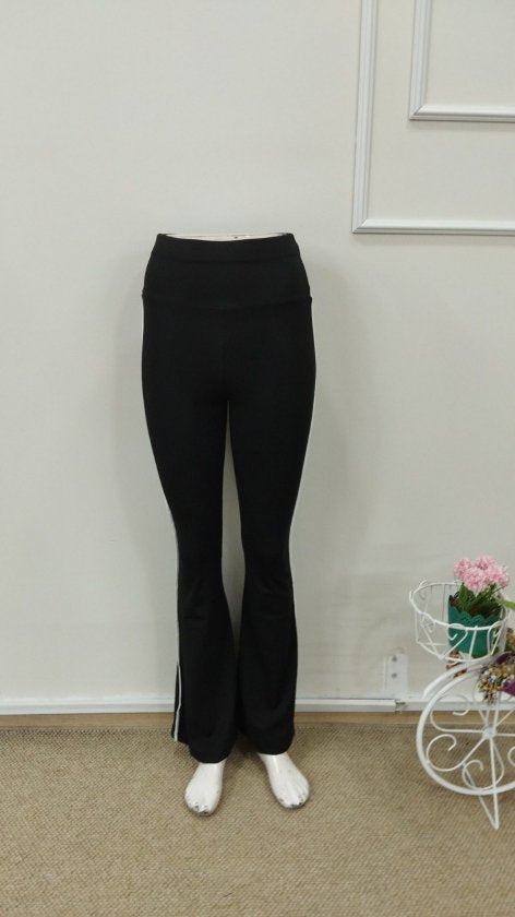 Women's High-Waisted Long Scuba Leggings with Side Stripe Detail, 32861