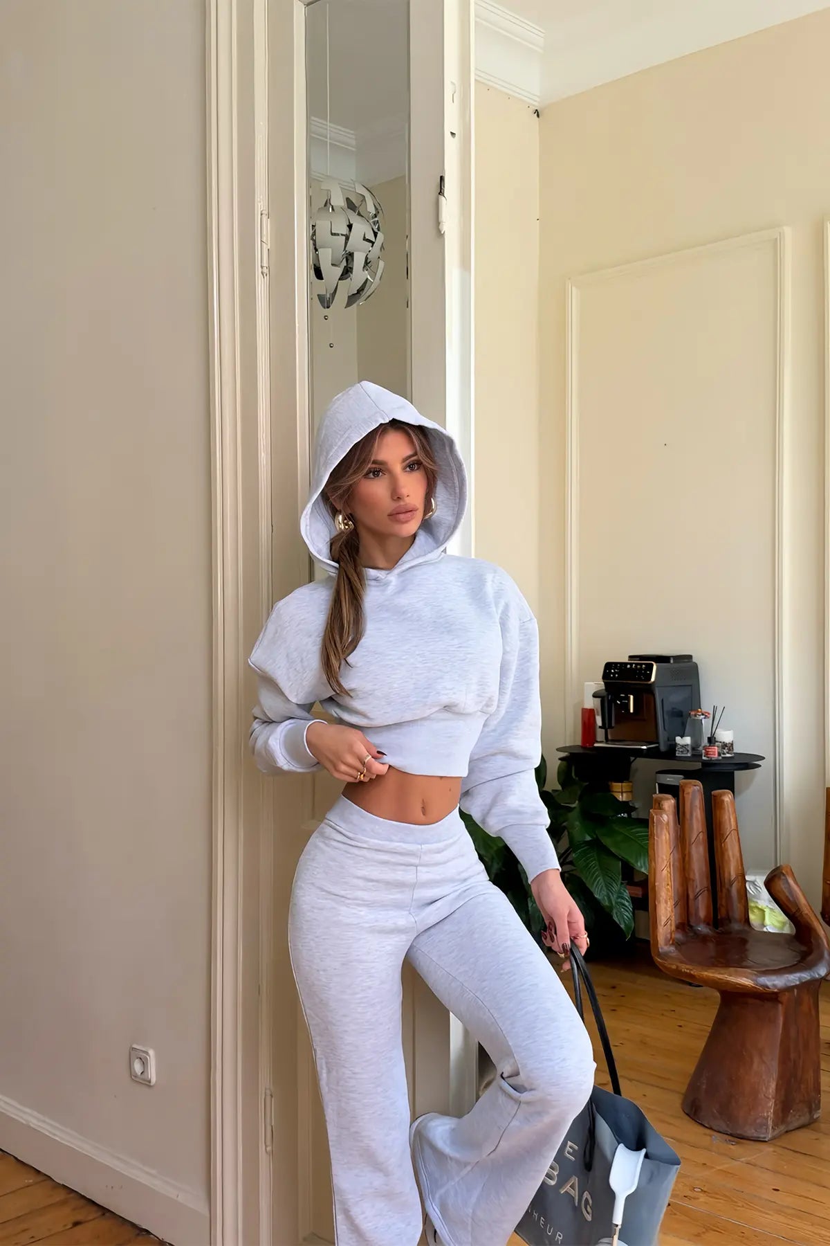 Gri Basic Pantolonlu Takım