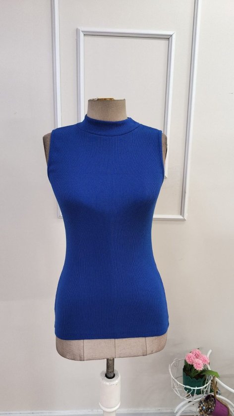 Women's Off-the-Shoulder Turtleneck Ribbed Blouse, 33479
