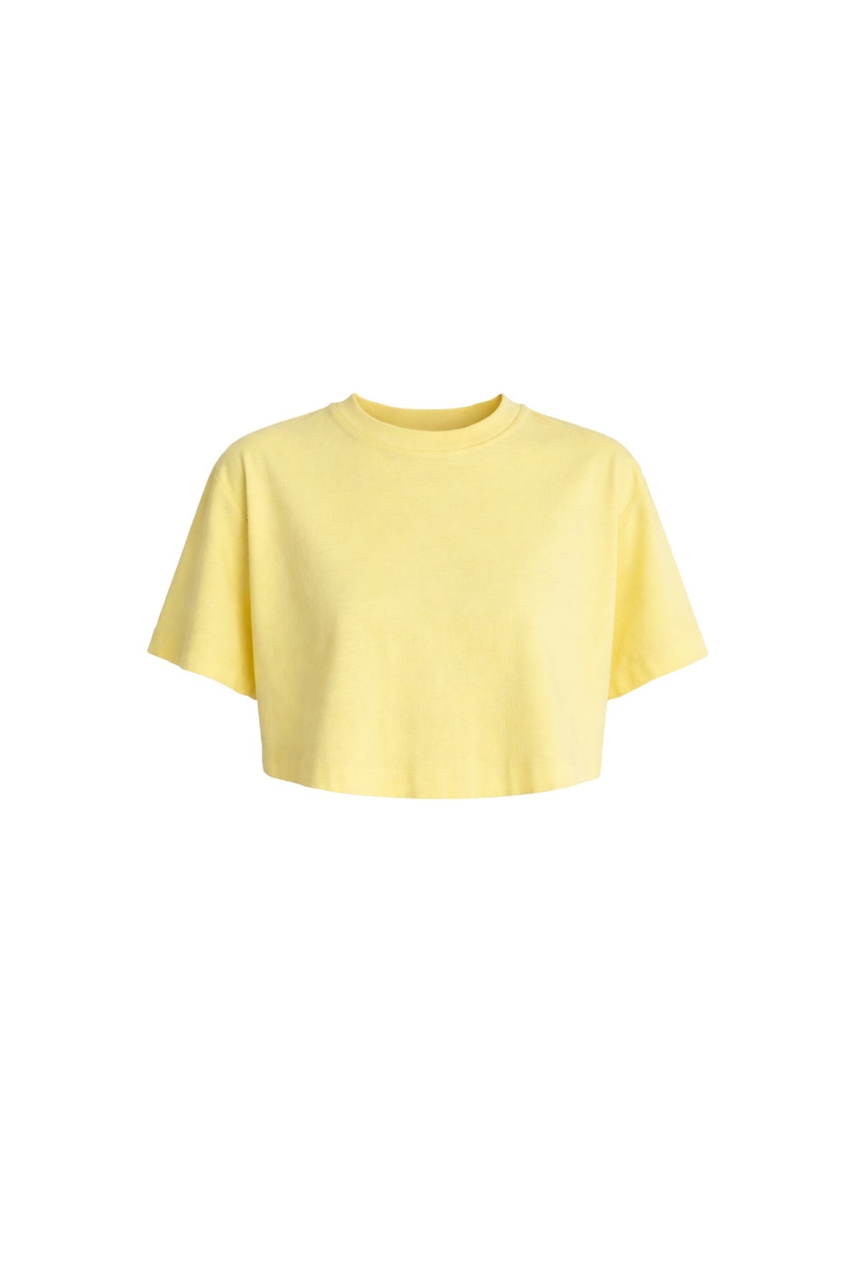 Yıkama Efektli Crop Tişört - Pembe