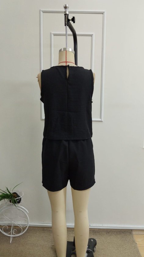 Kadın Kolsuz Bisiklet Yakalı Kısa Bluz Ve Short Ikili Takım , 34196