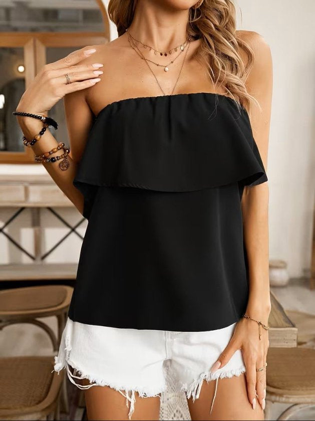 Kadın Omuzlardan Açık Lastikli Fırfırlı Dubai Bluz, 37972