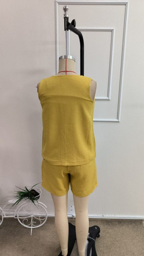 Kadın Kısa Kollu V Yakalı Bluz Ve Kısa Short Ikili Takım, 37364
