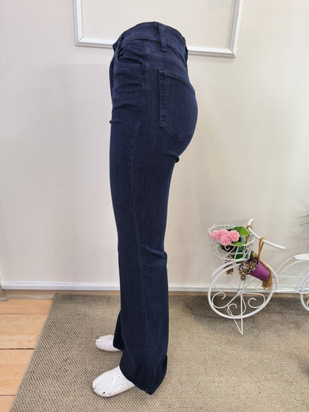 Kadın Yüksek Bel Paçaya Doğru Geniş Kot Pantolon, 35442