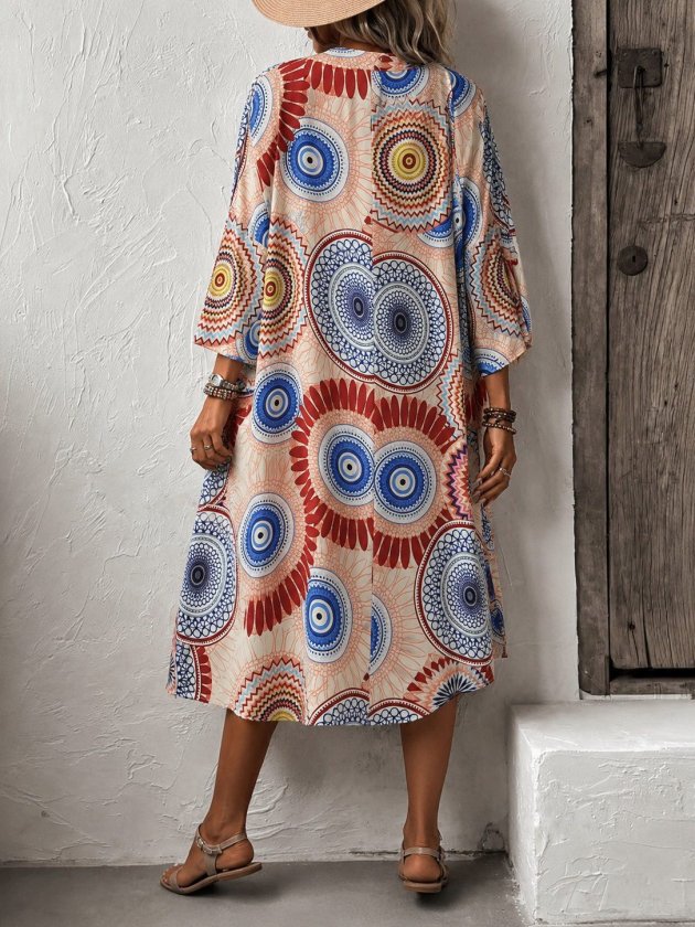 Kadın Kısa Kollu önü Açık Belden Kuşaklı Uzun Kimono, 37197