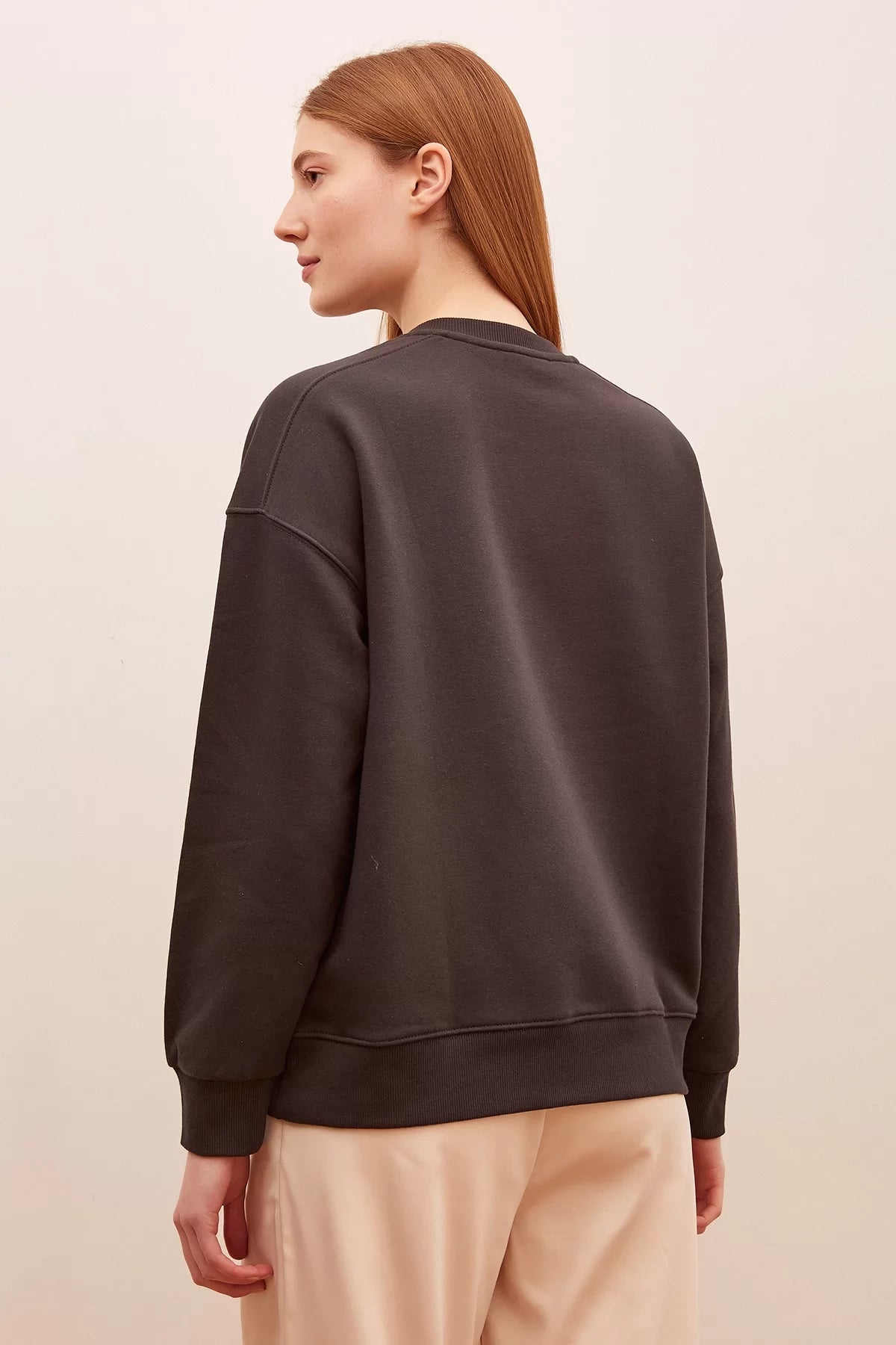 Bisiklet Yaka Sweatshirt - Antirasit