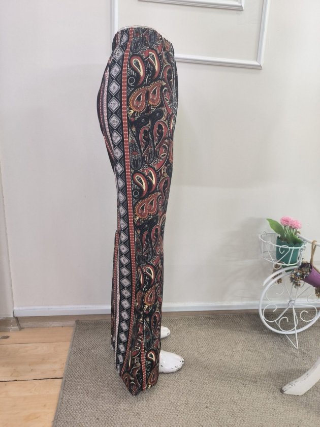 Kadın Yüksek Bel Desenli Dalgıç Tayt Pantolon, 38139