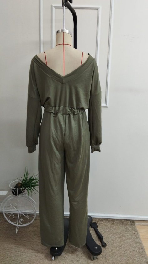 Kadın Modanna Yaka Sırttan V Yakalı Beli Lastikli Viskon 2 Iplik Tulum, 38402