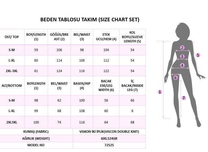 Kadın Uzun Kollu Bisiklet Yakalı şerit Detaylı Viskon Iki Iplik Bluz Ve Pantolon Ikili Takım, 38570