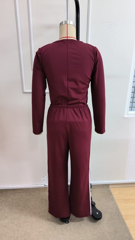 Kadın Uzun Kollu Bisiklet Yakalı Yan şerit Detaylı Dalgıç Bluz Ve Pantolon Ikili Takım, 39134