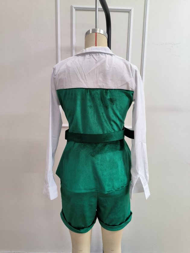 Kadın Uzun Kollu Yakalı Trikoton Ve Kadife Bluz Ve Kadife Short Ikili Takım, 39443