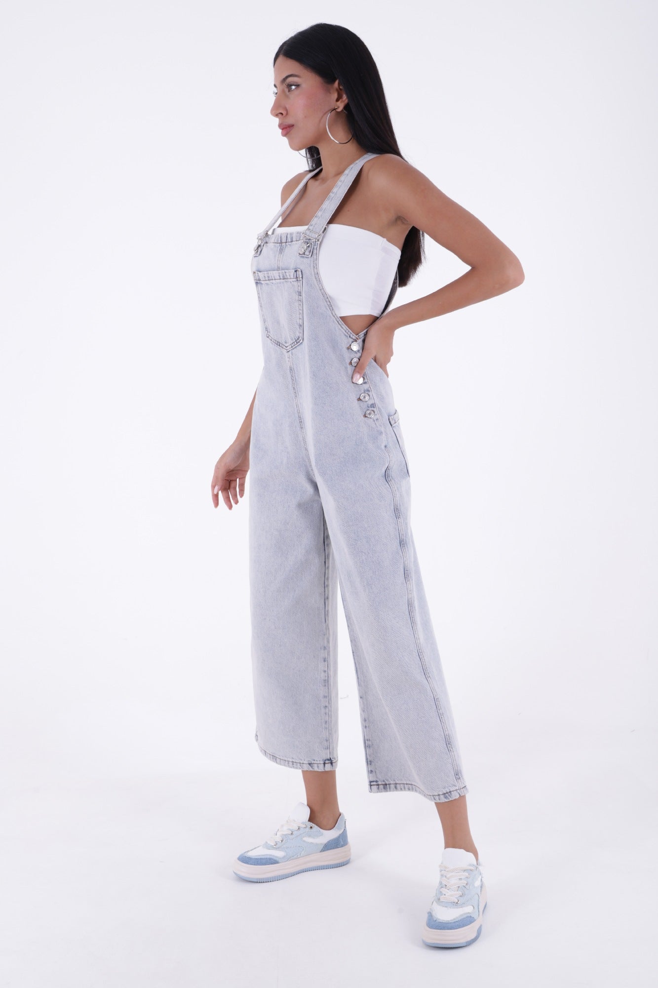 Bahçıvan Kot Salopet - Kar Yıkama Açık Mavi - (S-XL) - 2
