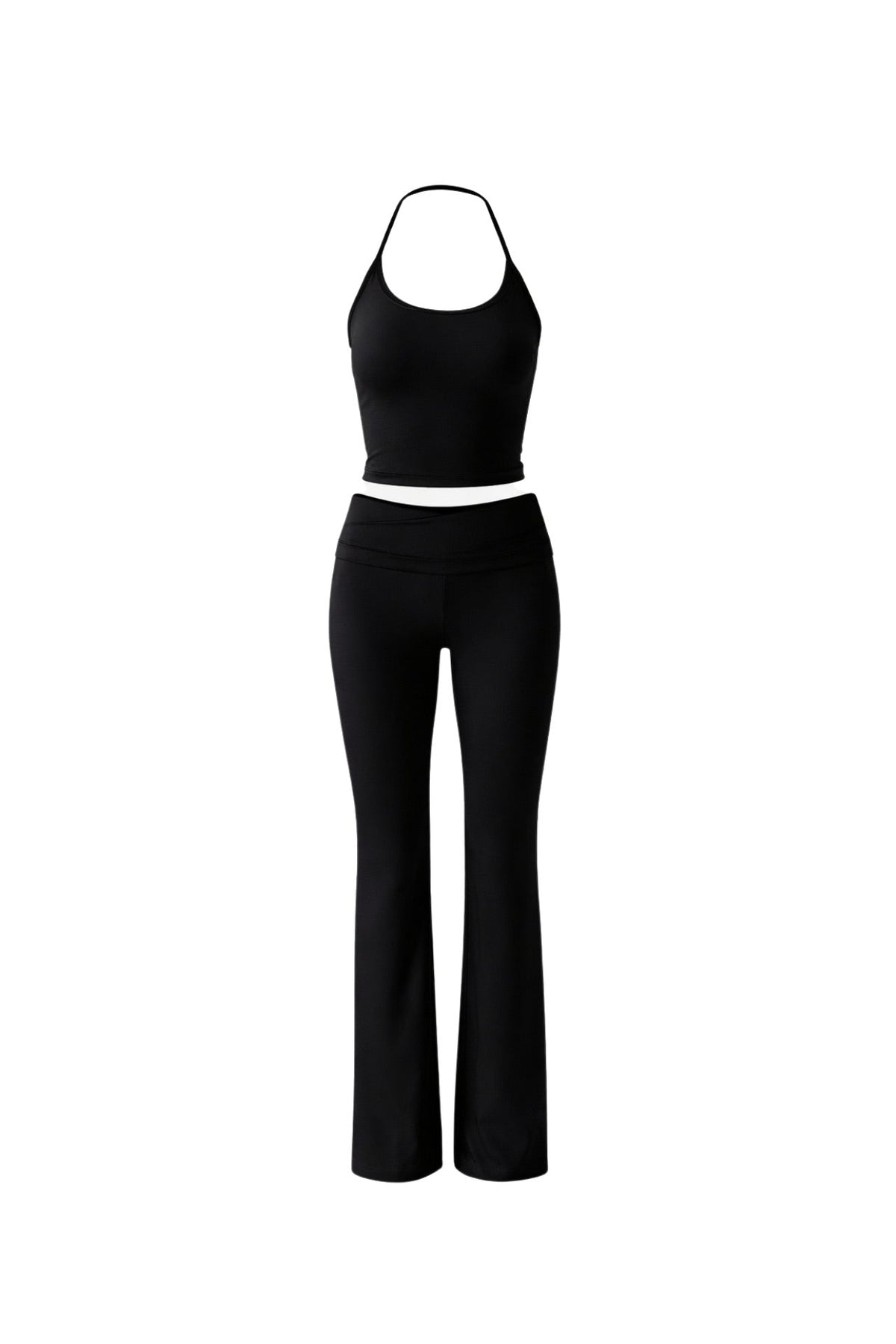İp Askılı Bluz Wide Leg Pantolon İkili Takım - Lacivert