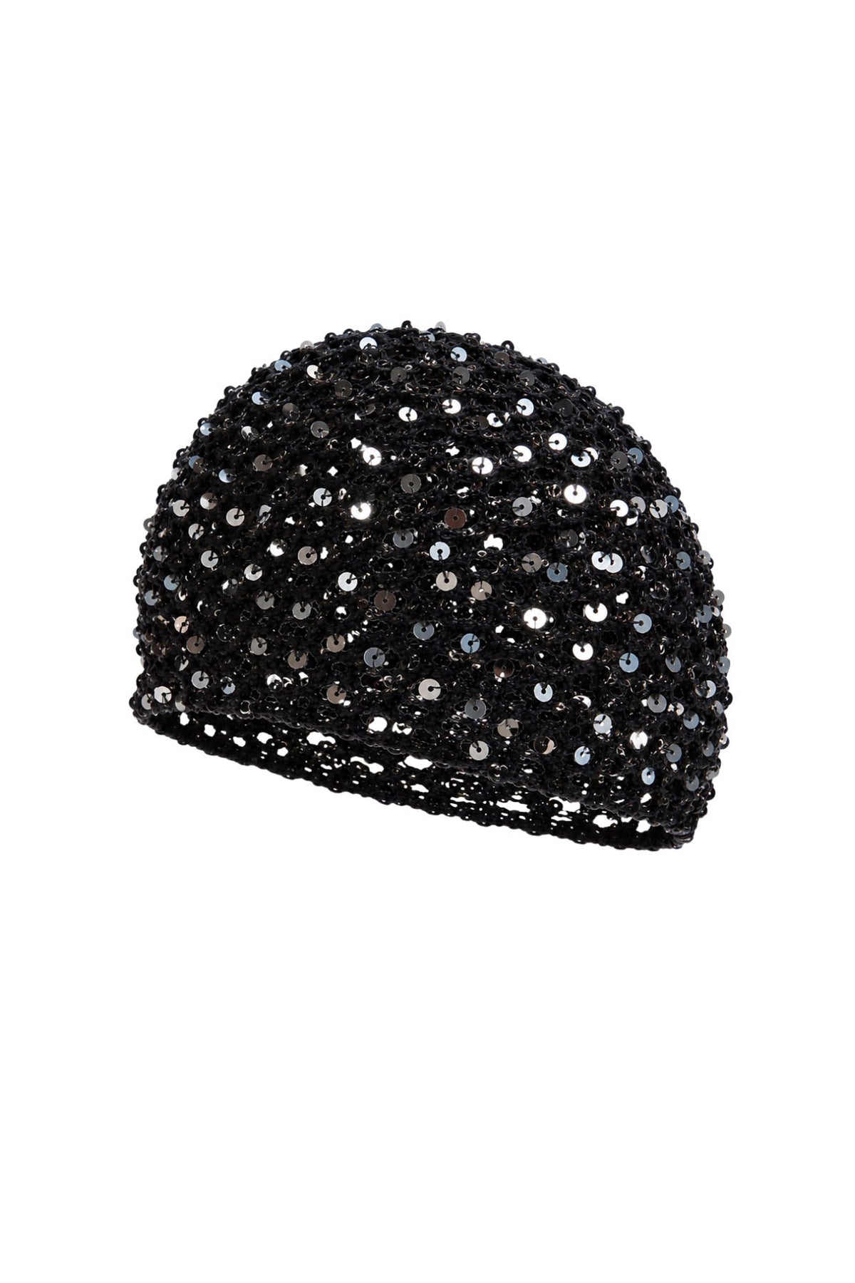 Payetli Örgü Cap - Siyah