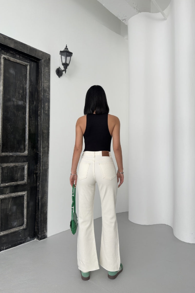 İspanyol Mom Fit Kot Pantolon 1706 - Naturel - (28-33) - 3