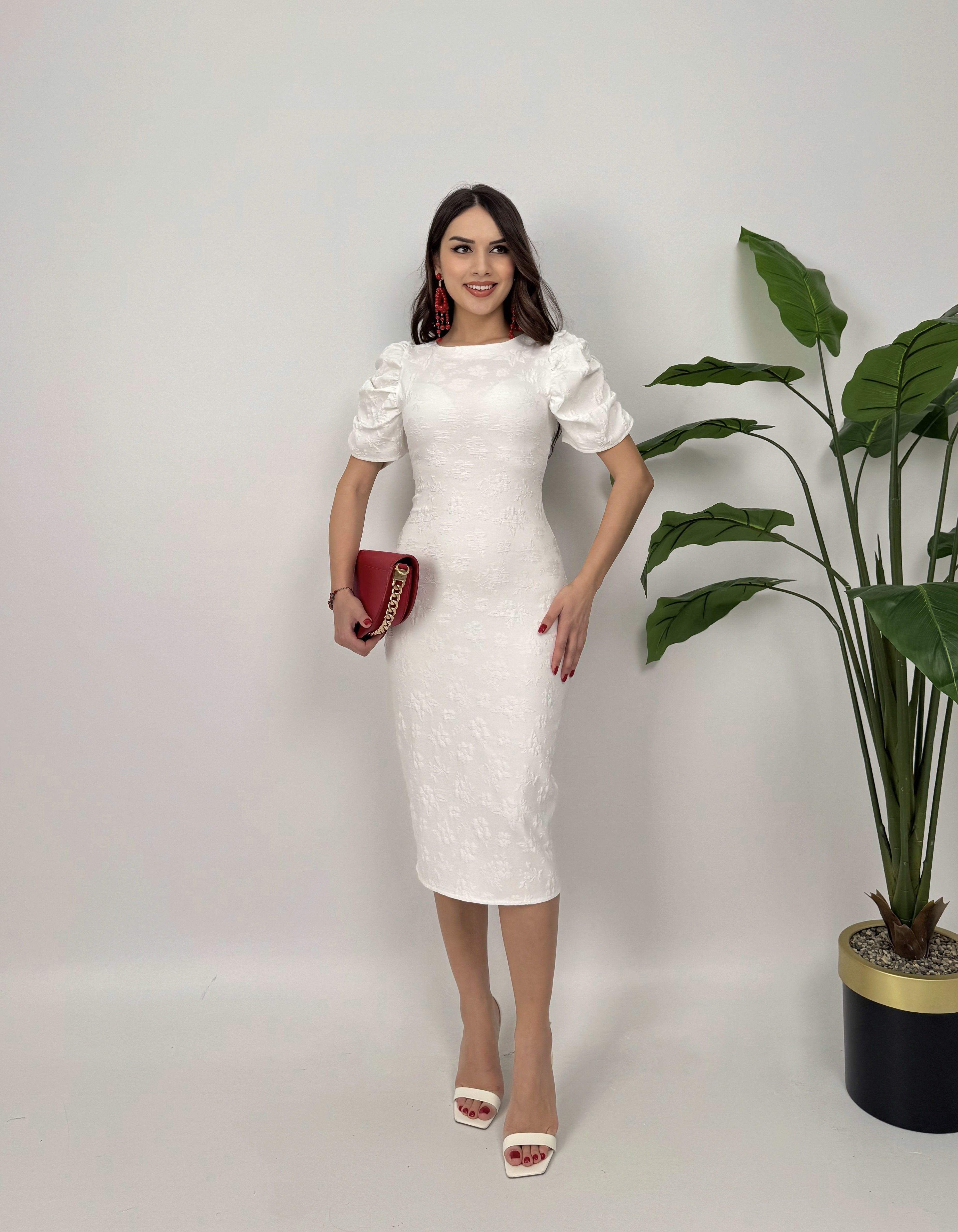 4026 KABARTMA POLYESTER ELBİSE