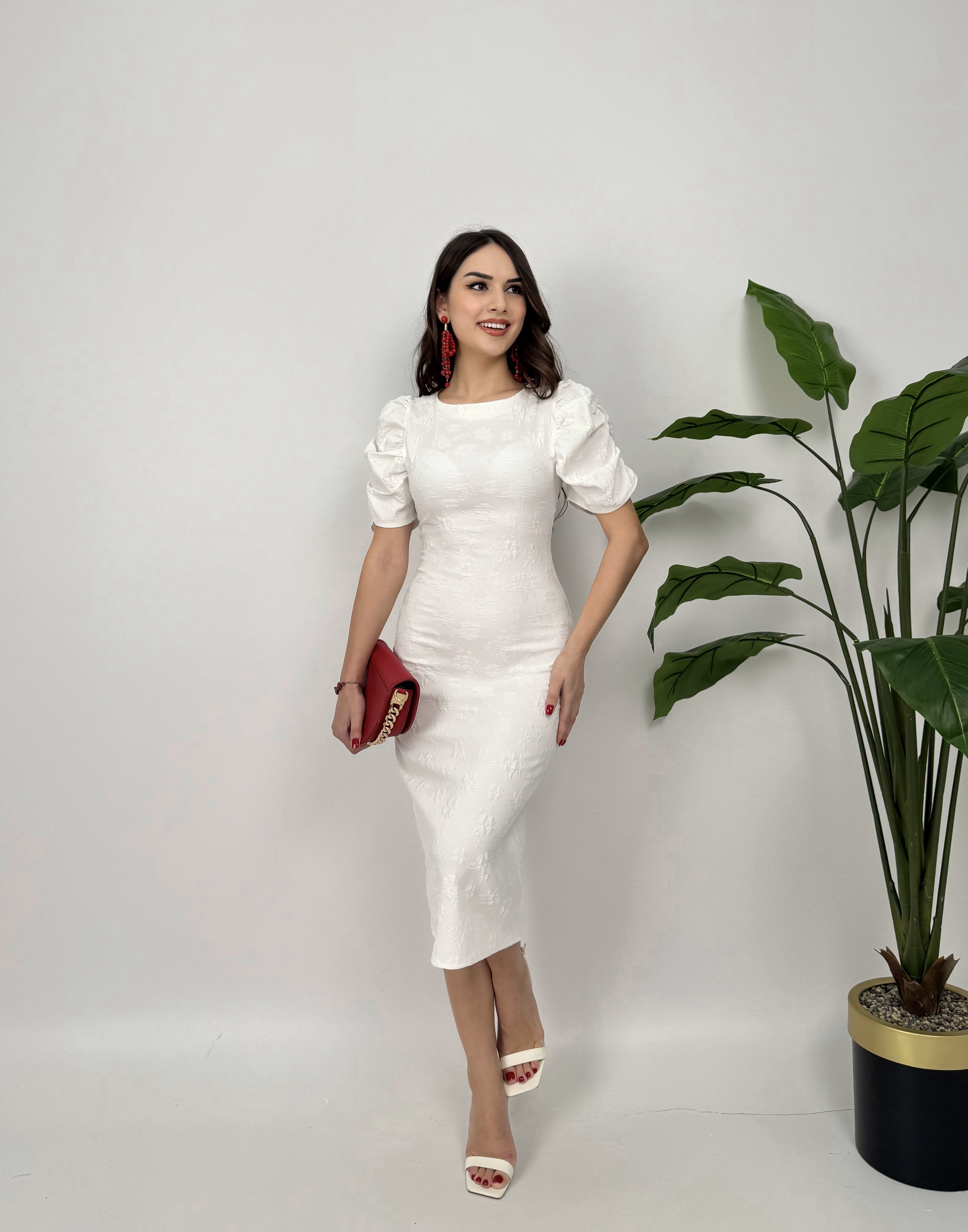 4026 KABARTMA POLYESTER ELBİSE