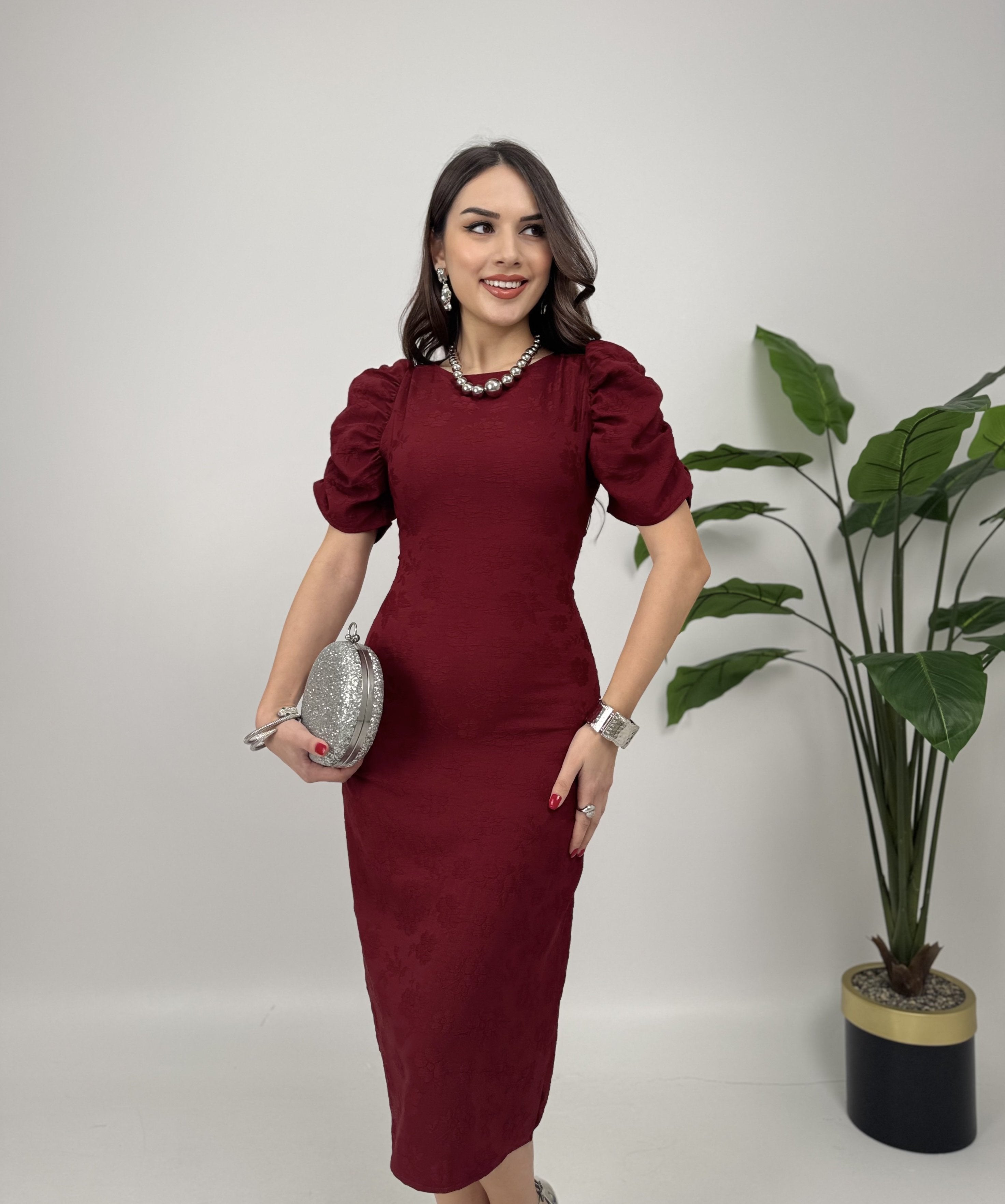 4026 KABARTMA POLYESTER ELBİSE