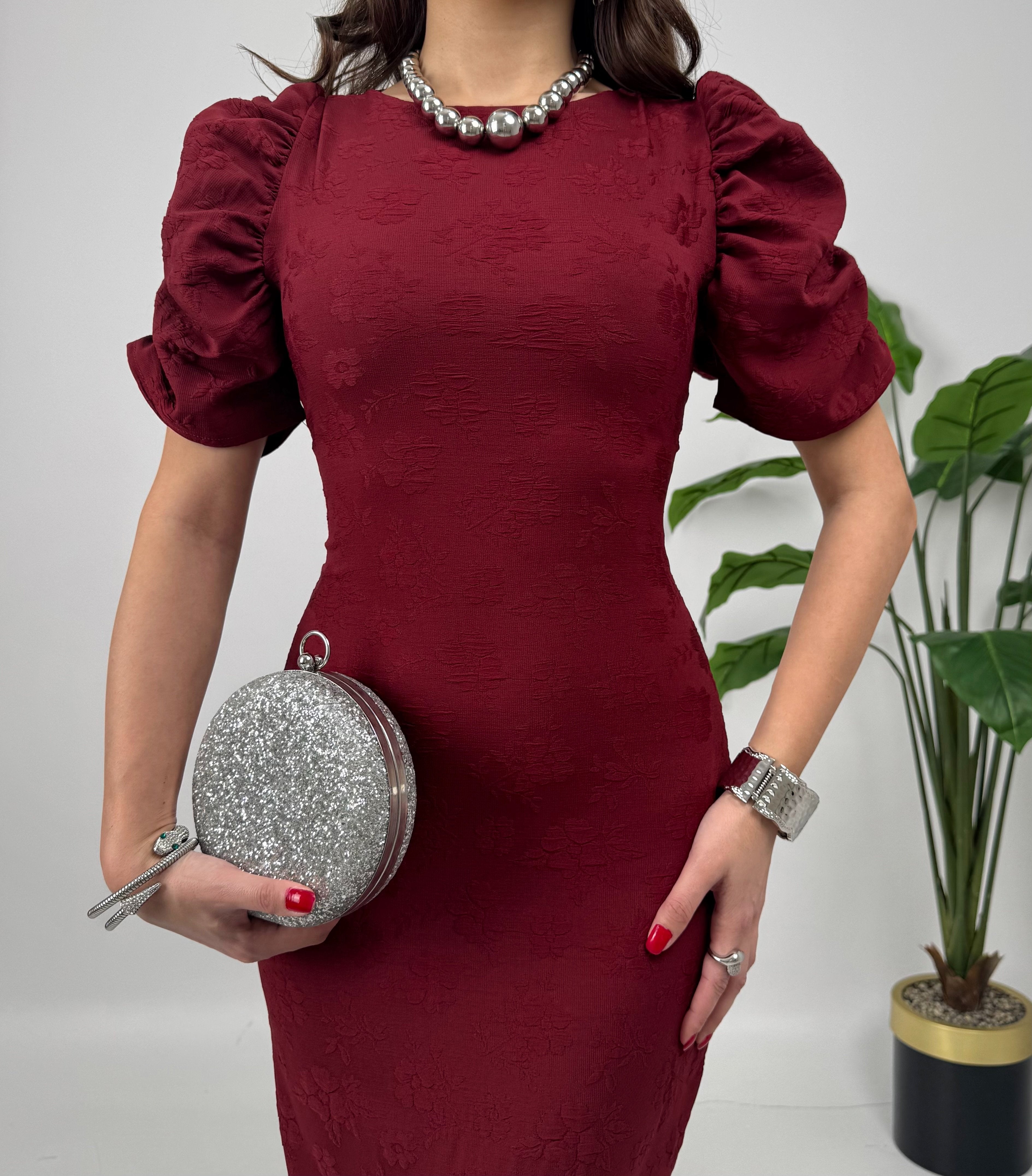 4026 KABARTMA POLYESTER ELBİSE