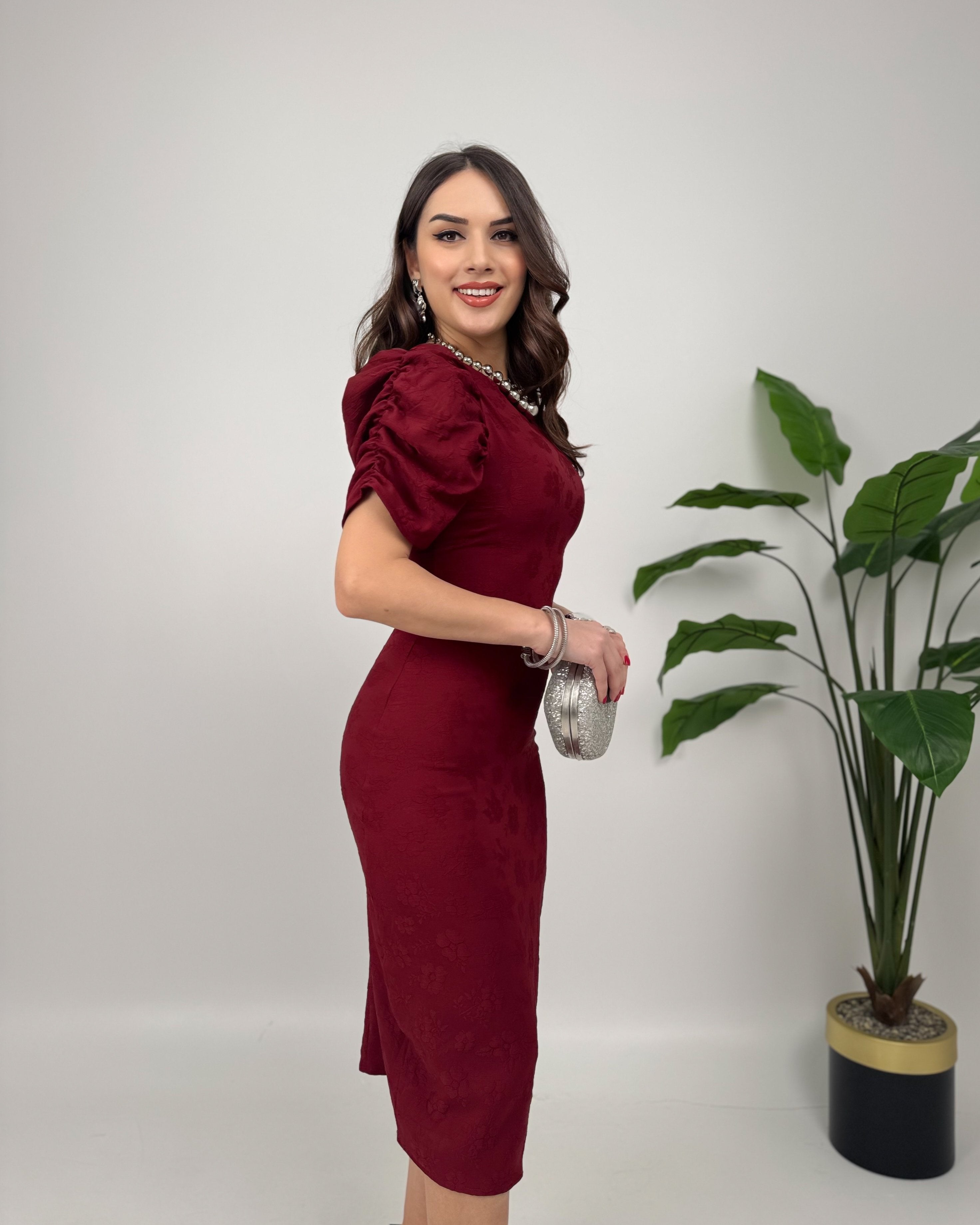 4026 KABARTMA POLYESTER ELBİSE
