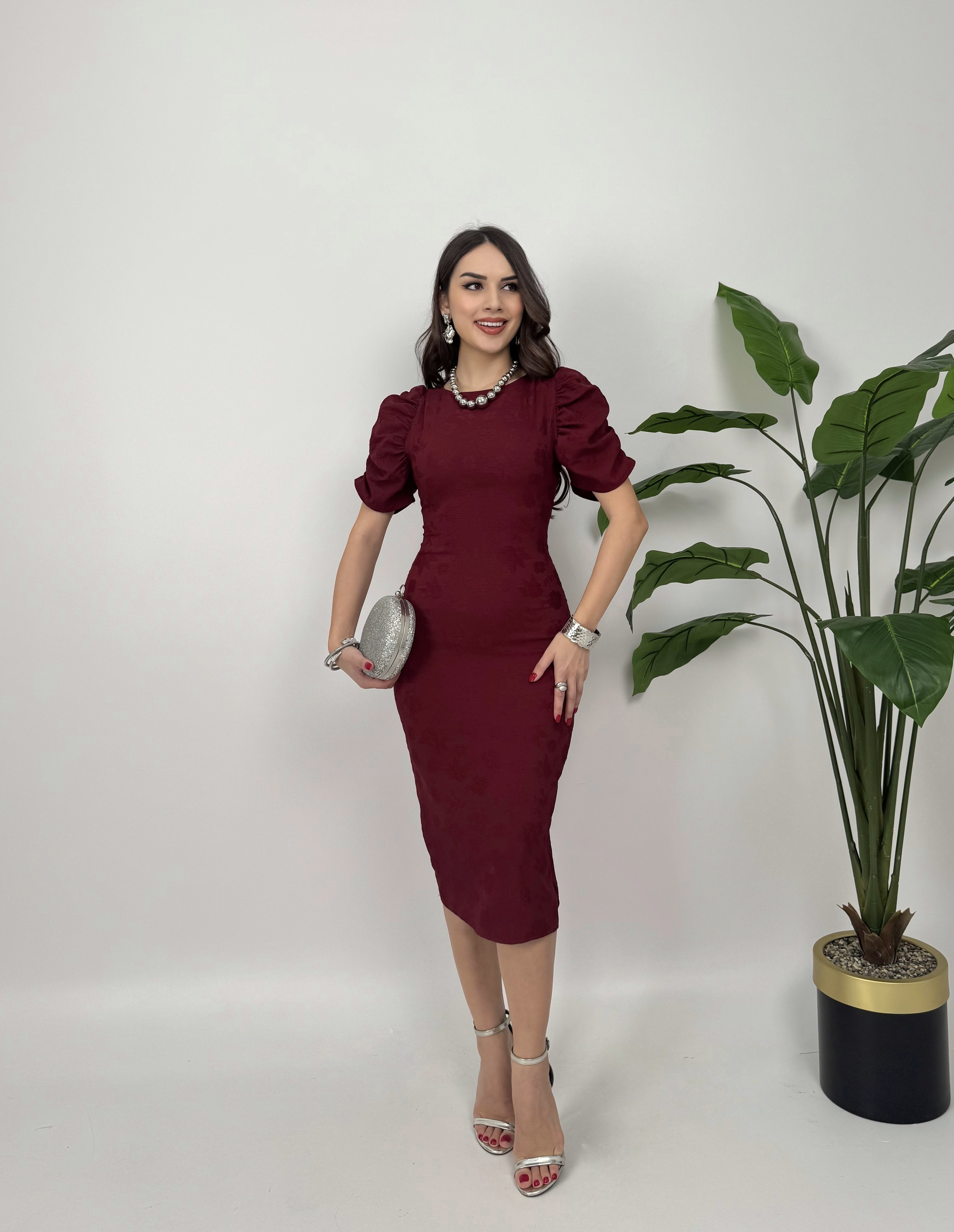 4026 KABARTMA POLYESTER ELBİSE