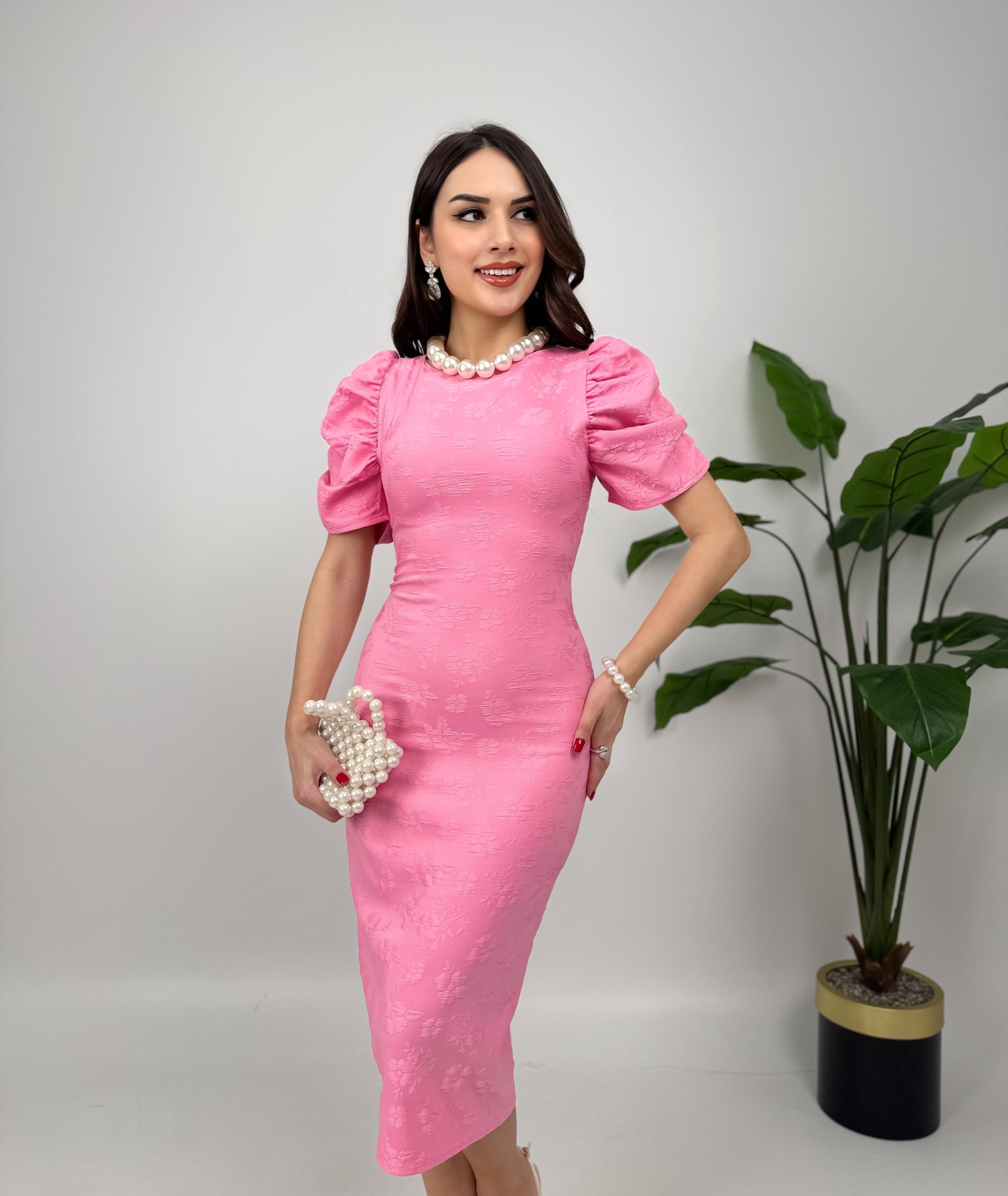 4026 KABARTMA POLYESTER ELBİSE