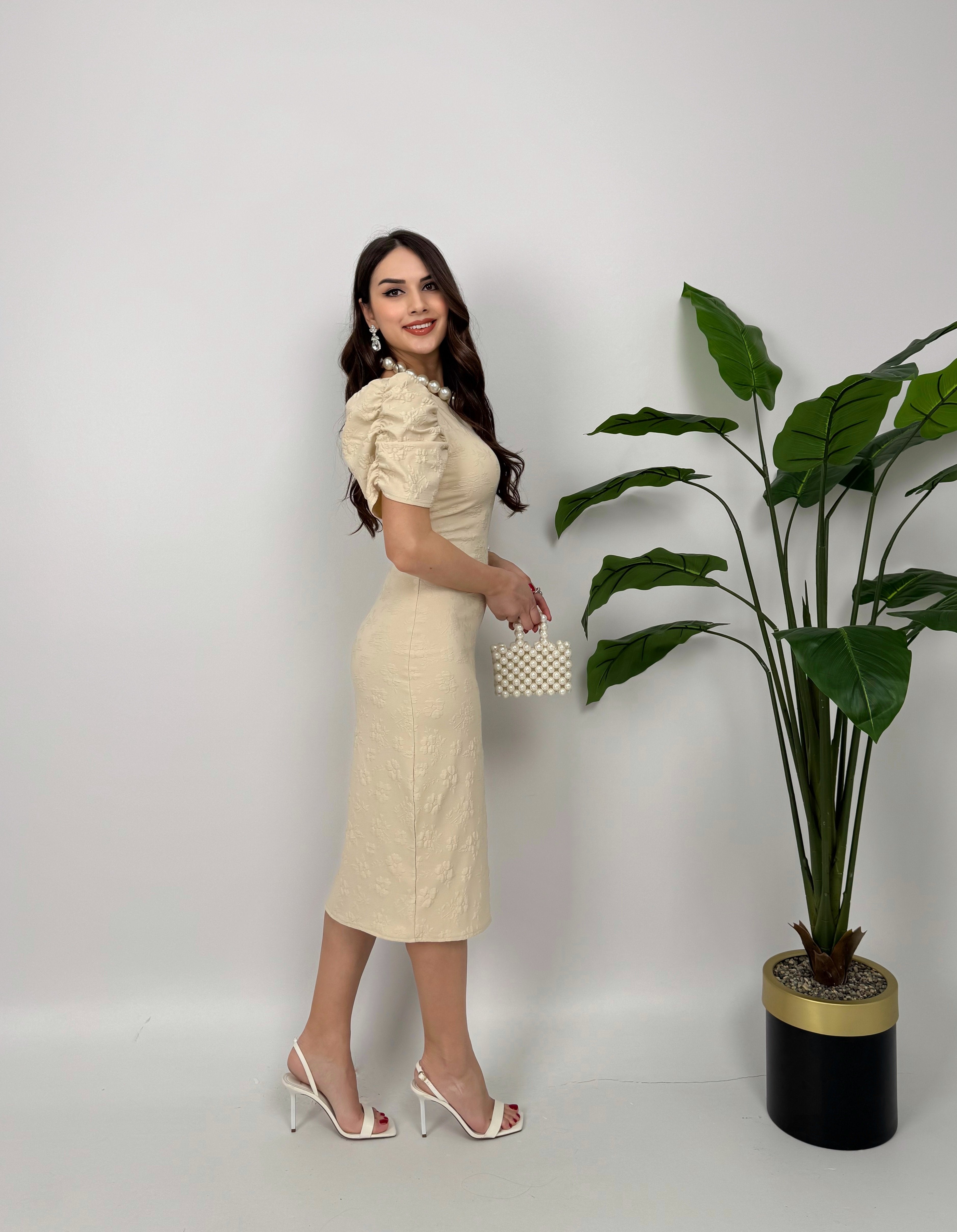 4026 KABARTMA POLYESTER ELBİSE