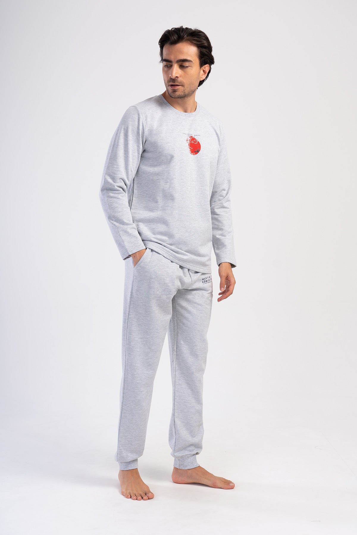 Man Gray Two Yarn Pyjama Set