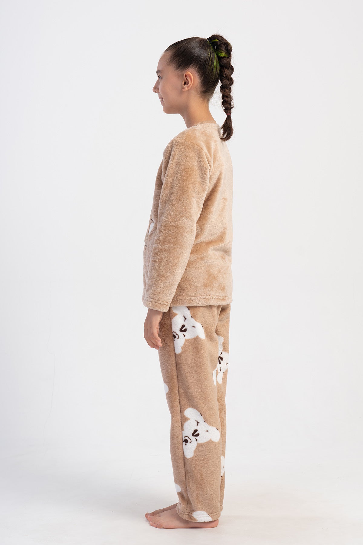 KIZ COCUK SOFT O YAKA UZUN KOL ETEGI OVAL CEPLI PIJAMA TAKIM(7-8/13-14)