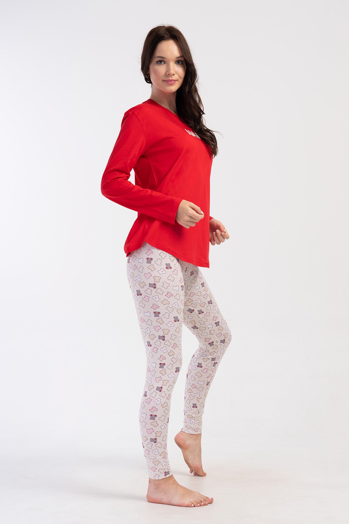 KADIN LYC SUPREM O YAKA UZUN KOL ETEGI OVAL MANSETLI TAYT PIJAMA TAKIM