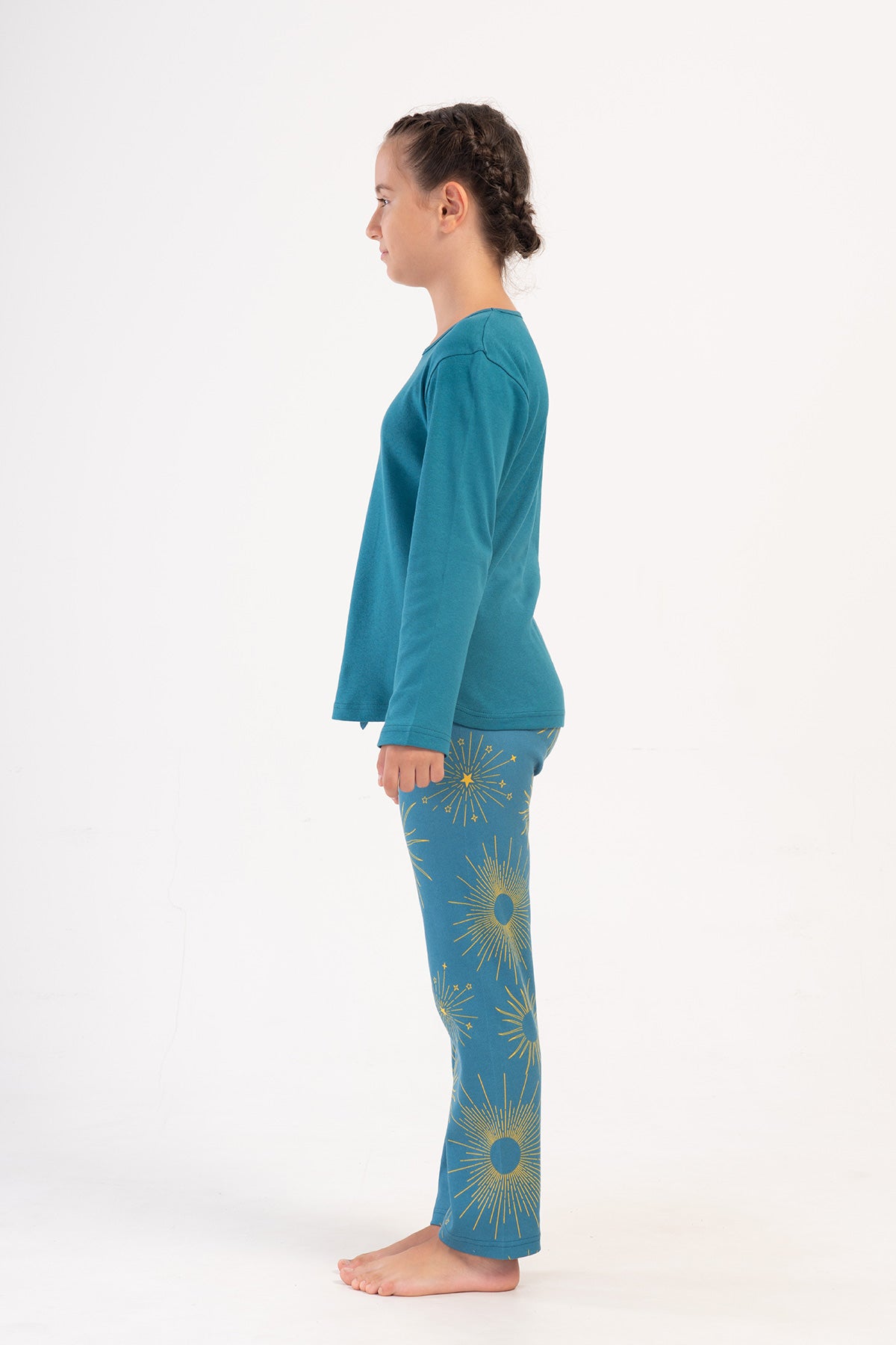 KIZ COCUK INTERLOK O YAKA UZUN KOL ETEGI OVAL PIJAMA TAKIM(7-8/13-14)