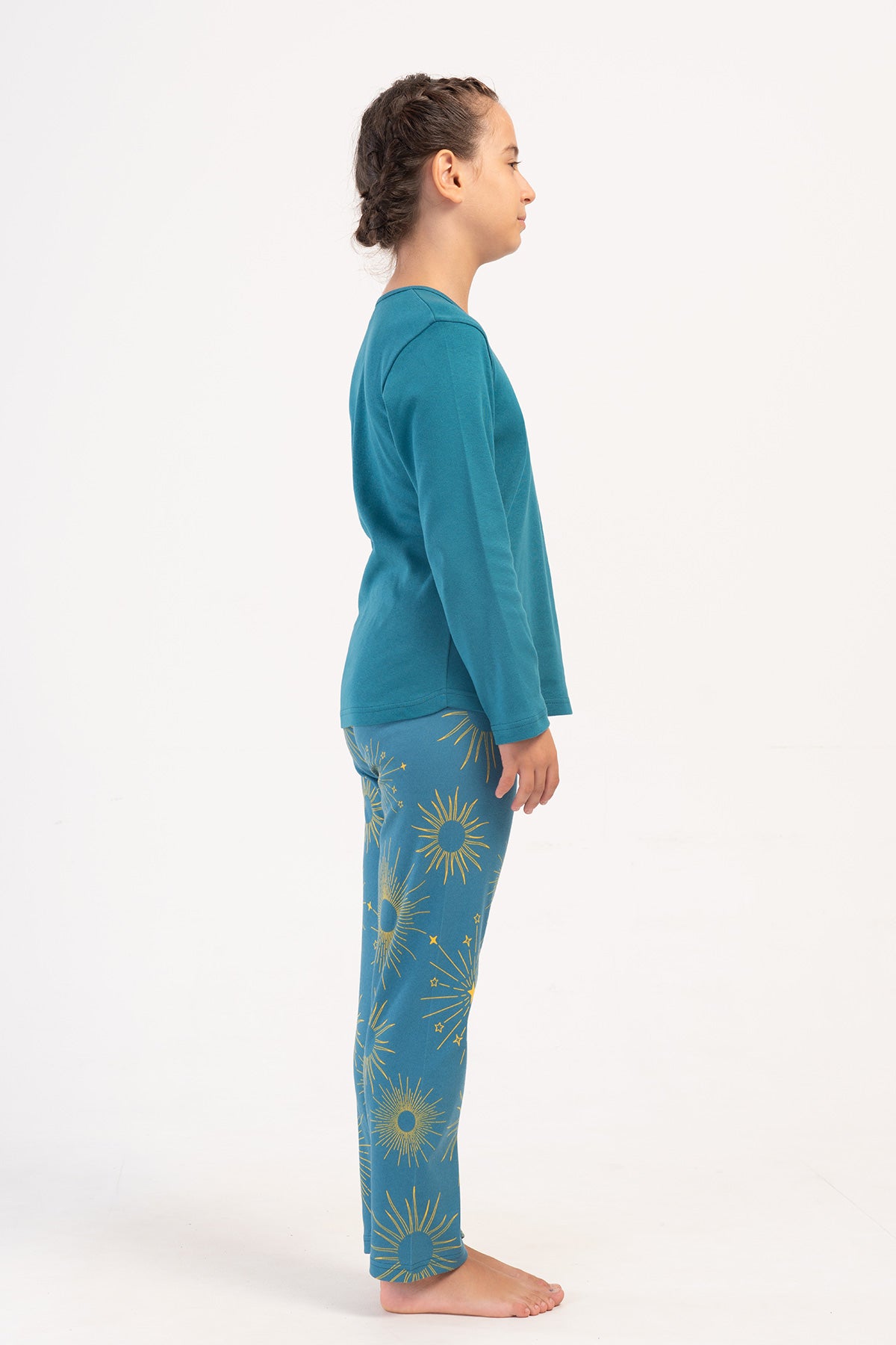 KIZ COCUK INTERLOK O YAKA UZUN KOL ETEGI OVAL PIJAMA TAKIM(7-8/13-14)