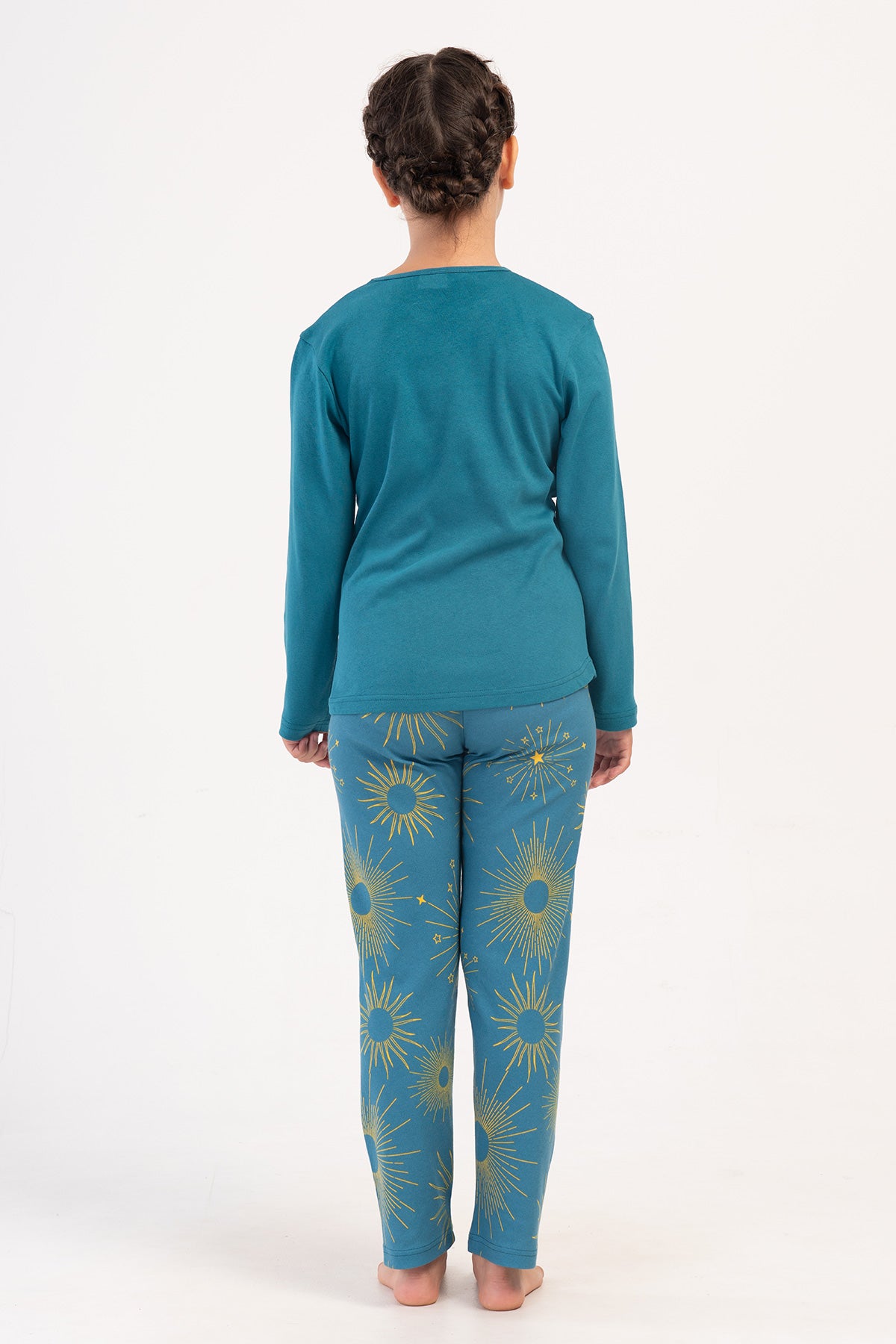 KIZ COCUK INTERLOK O YAKA UZUN KOL ETEGI OVAL PIJAMA TAKIM(7-8/13-14)