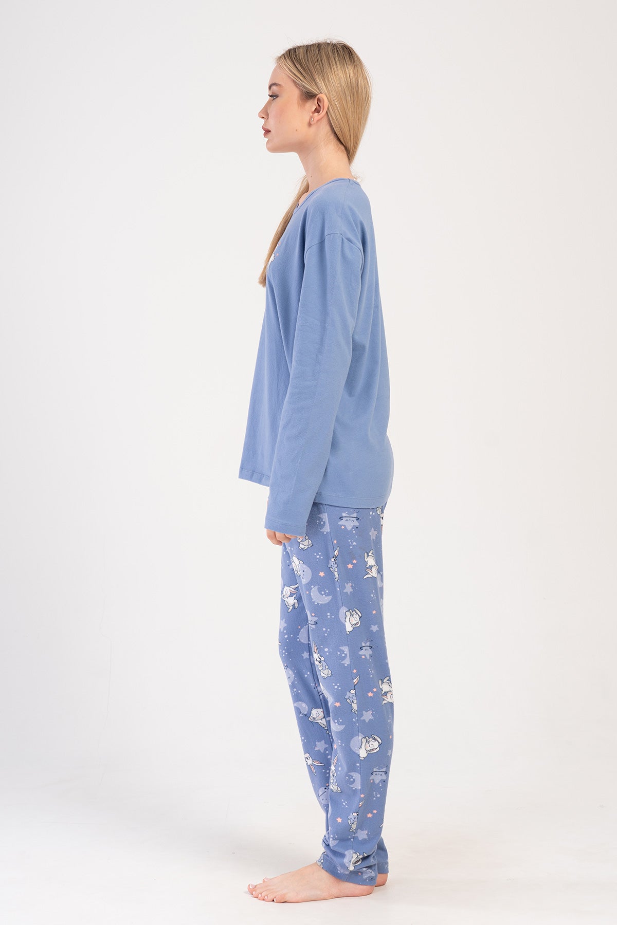 KADIN LYC SUPREM XXL O YAKA UZUN KOL CEPLI PIJAMA TAKIM