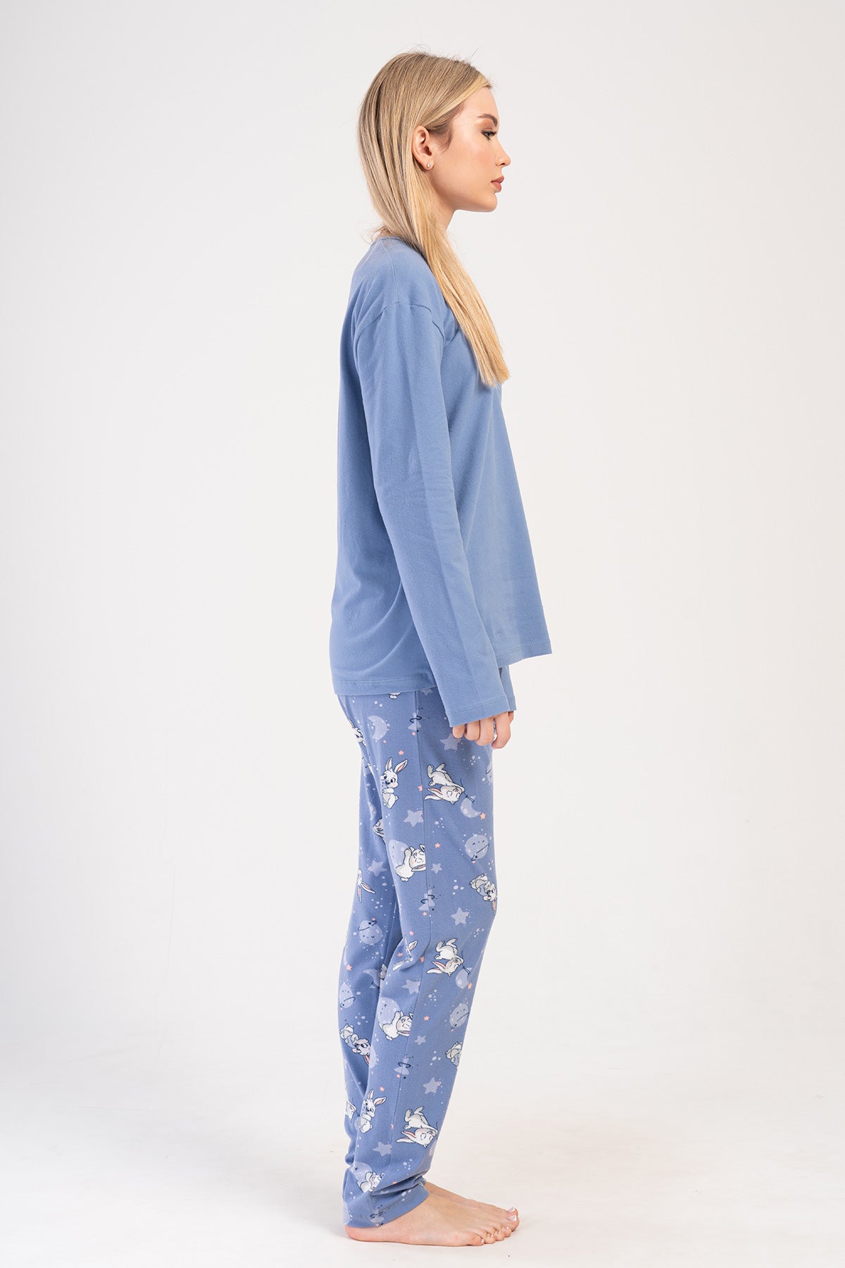 KADIN LYC SUPREM XXL O YAKA UZUN KOL CEPLI PIJAMA TAKIM