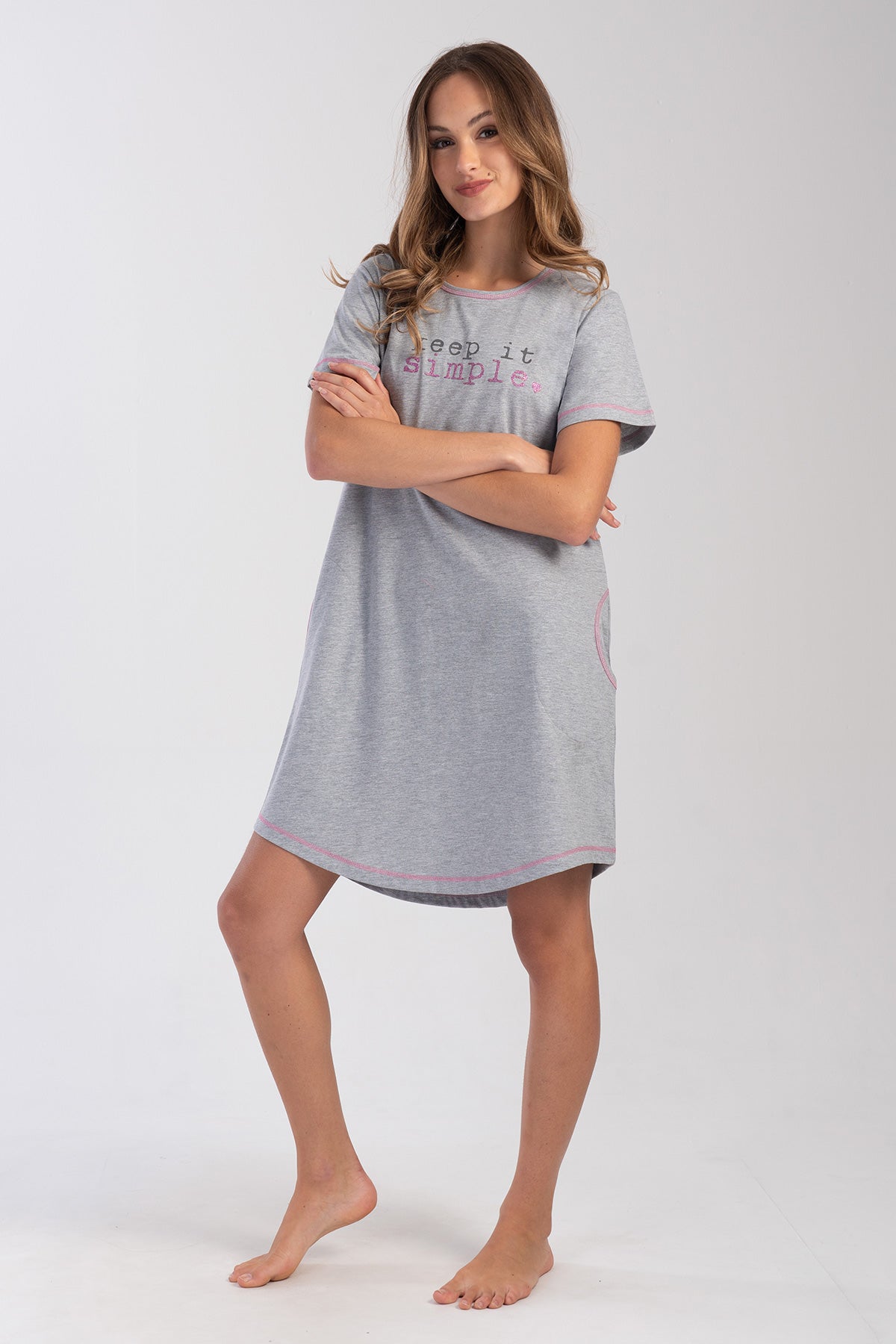 KADIN P.SUPREM XXL O YAKA KISA KOL ETEGI OVAL CEPLI TUNIK